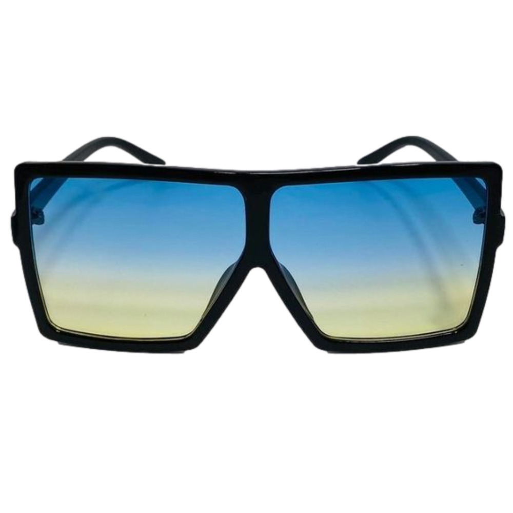 E7-2: BLUE/YELLOW Square Sunglasses